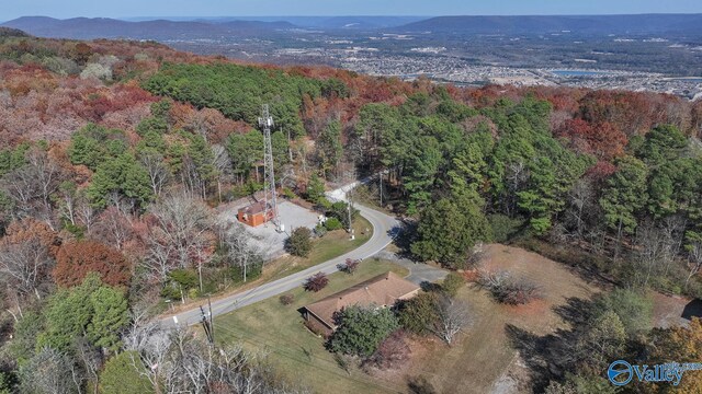 12501 S Shawdee Rd SE, Huntsville, AL 35803 - aerial overview of property's location with a forest and a mountainous background