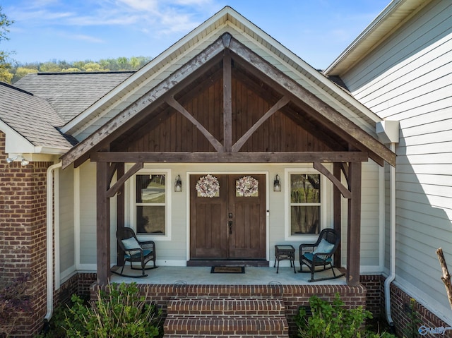 entrance to property with a porch