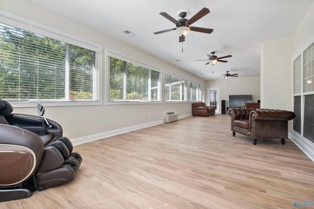 25 County Road 504, Centre, AL 35960 - interior space with light wood-type flooring, visible vents, a ceiling fan, and baseboards
