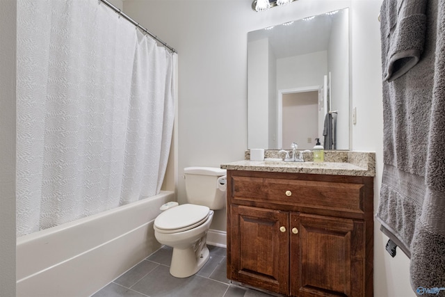 25 County Road 504, Centre, AL 35960 - bathroom with vanity, tile patterned flooring, shower / bathtub combination with curtain, and toilet