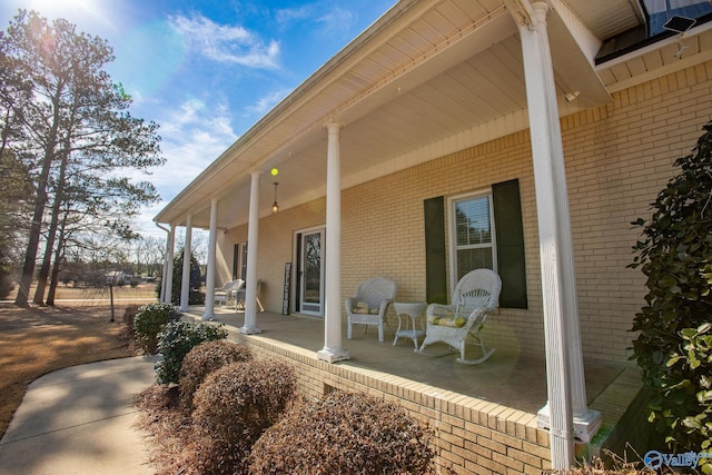 view of patio featuring covered porch