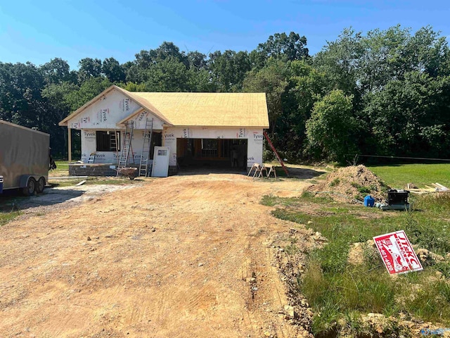 view of unfinished property