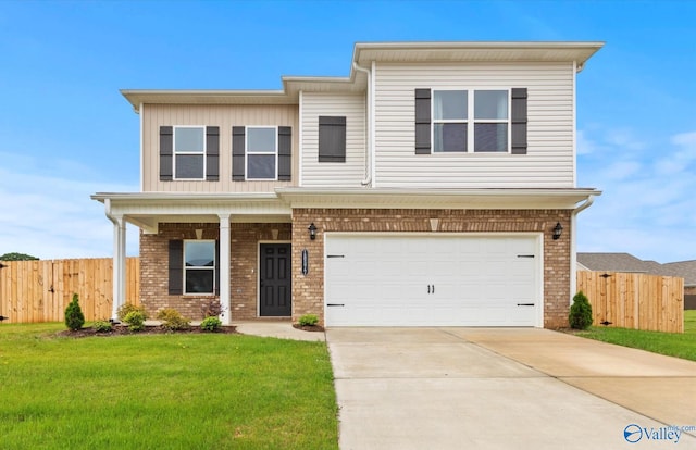 18577 Cottontail Ln, Athens, AL 35613 - view of front facade featuring brick siding, fence, and a front lawn