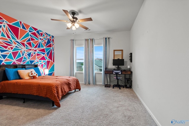 18577 Cottontail Ln, Athens, AL 35613 - bedroom with baseboards, carpet, and a ceiling fan