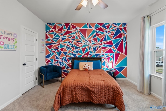 18577 Cottontail Ln, Athens, AL 35613 - bedroom with carpet flooring, baseboards, and ceiling fan