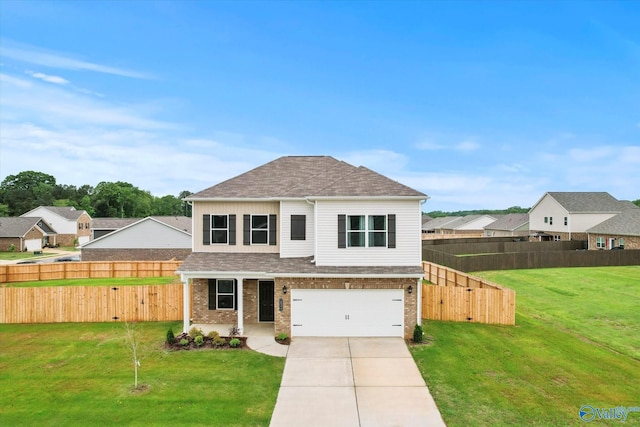 18577 Cottontail Ln, Athens, AL 35613 - traditional-style house with brick siding, a shingled roof, a front lawn, and concrete driveway