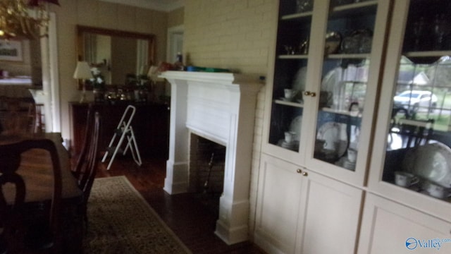 interior space featuring dark wood-type flooring