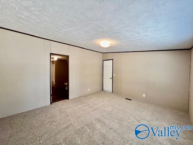 interior space featuring crown molding and a textured ceiling