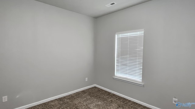 view of carpeted spare room