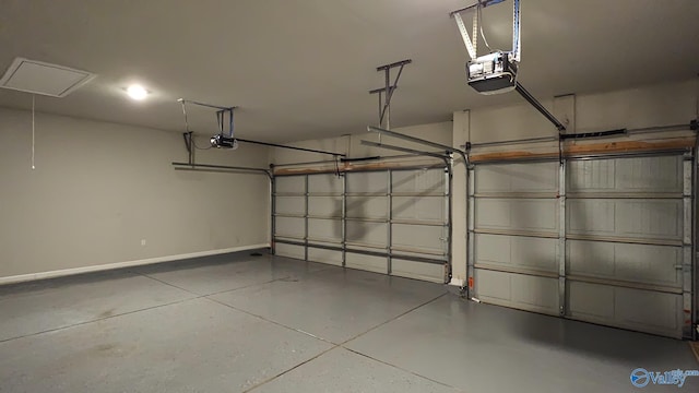 garage featuring a garage door opener