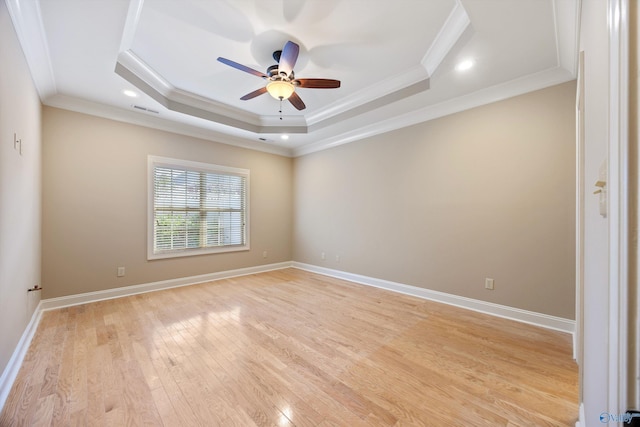 22222 Merlot Dr, Athens, AL 35613 - spare room with ceiling fan, crown molding, visible vents, and a raised ceiling