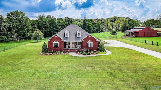 624 Segler Rd, Grant, AL 35747 - view of front of home featuring a porch, brick siding, and driveway