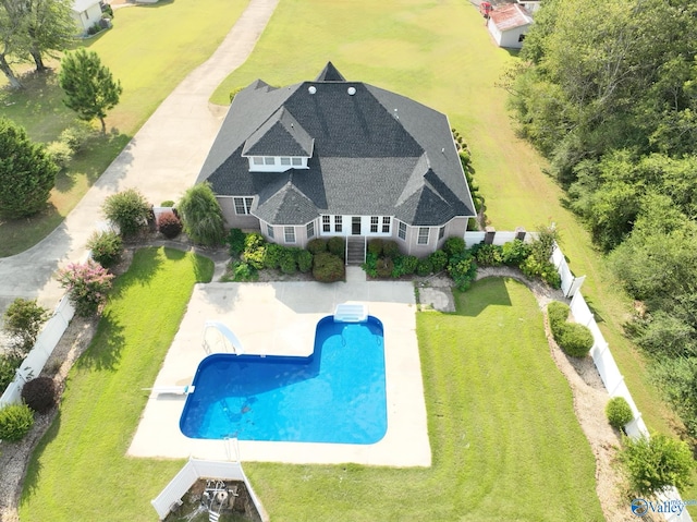 exterior space featuring a yard and a patio