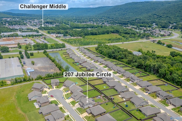 207 Jubilee Cir SE, Huntsville, AL 35803 - aerial perspective of suburban area with mountains