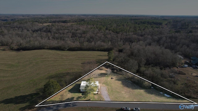 bird's eye view with a rural view