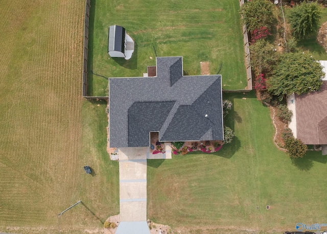 aerial view with a rural view