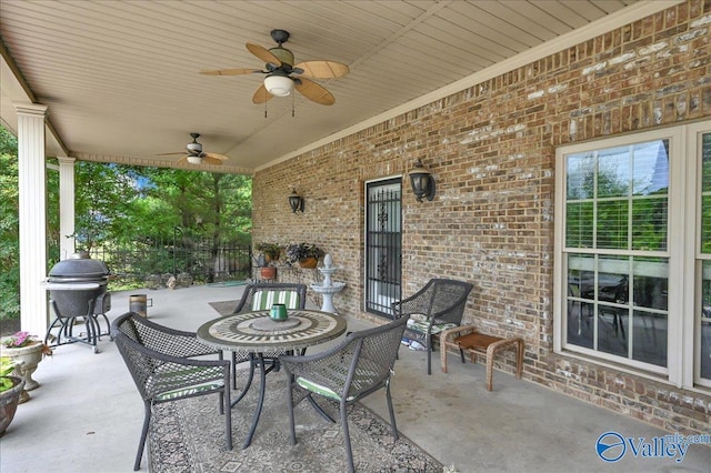 83 James Rd, Hartselle, AL 35640 - view of patio / terrace with a ceiling fan and grilling area