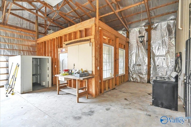 83 James Rd, Hartselle, AL 35640 - misc room featuring a workshop area and vaulted ceiling