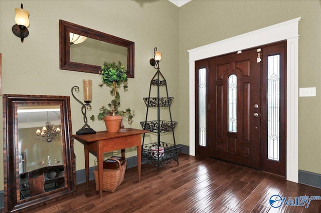83 James Rd, Hartselle, AL 35640 - entrance foyer featuring wood-type flooring, healthy amount of natural light, and a chandelier