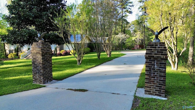 view of home's community with a yard