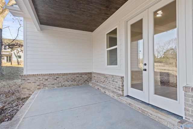 view of patio / terrace featuring french doors