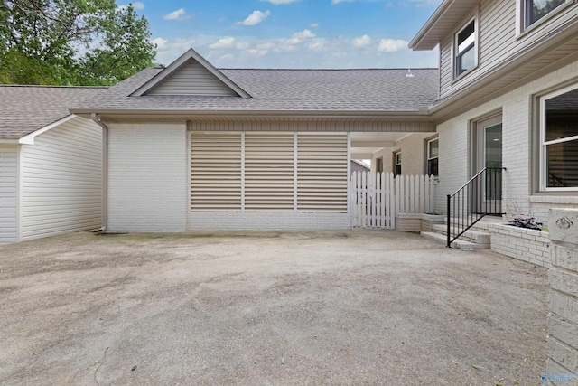 view of garage