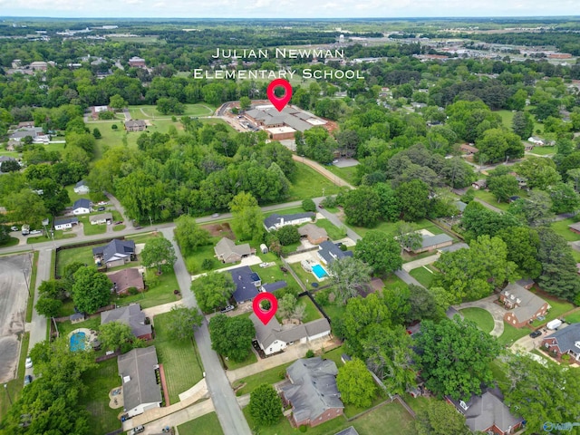 aerial view of residential area