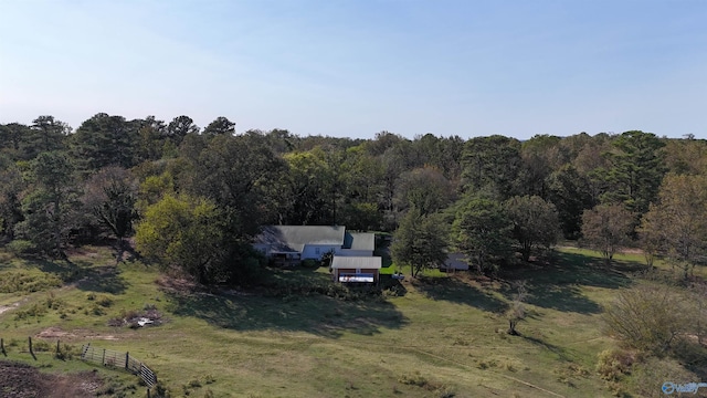 aerial view featuring a rural view