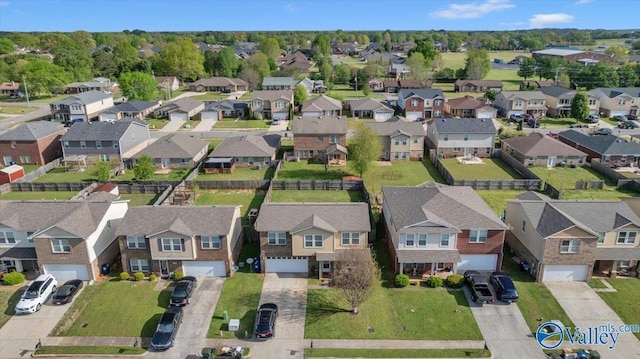 drone / aerial view with a residential view