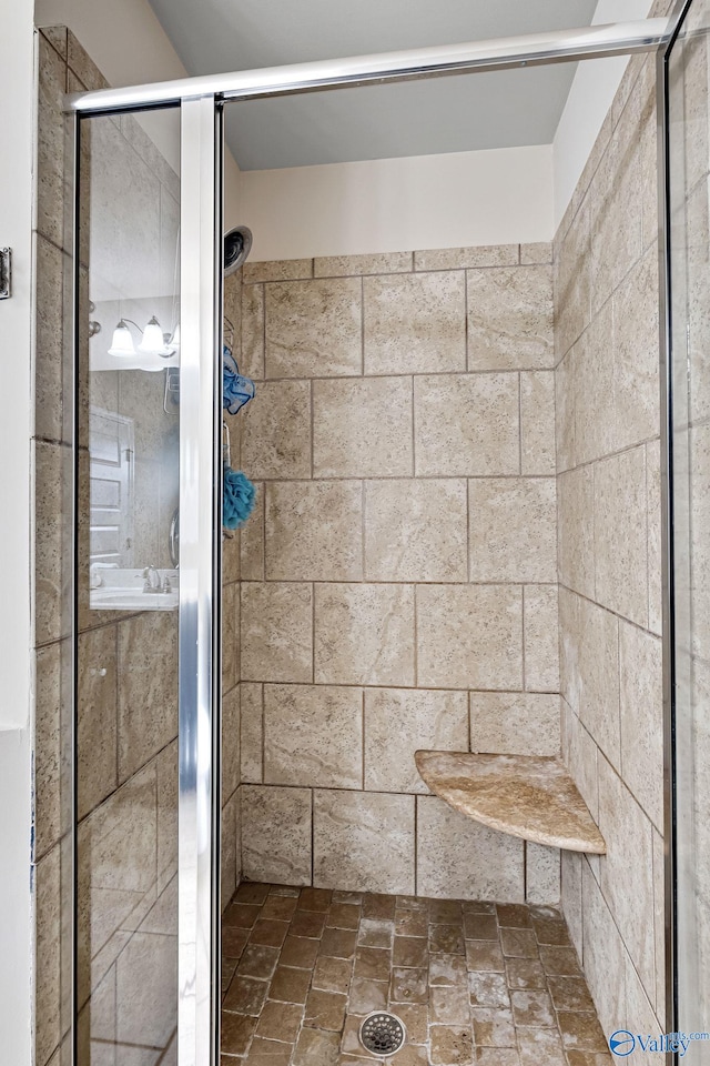 bathroom with an enclosed shower