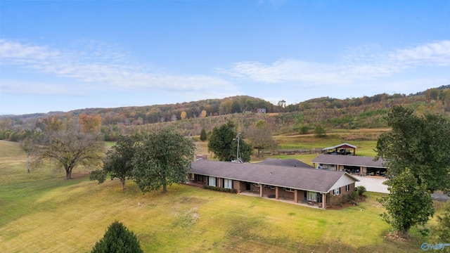 bird's eye view with a rural view