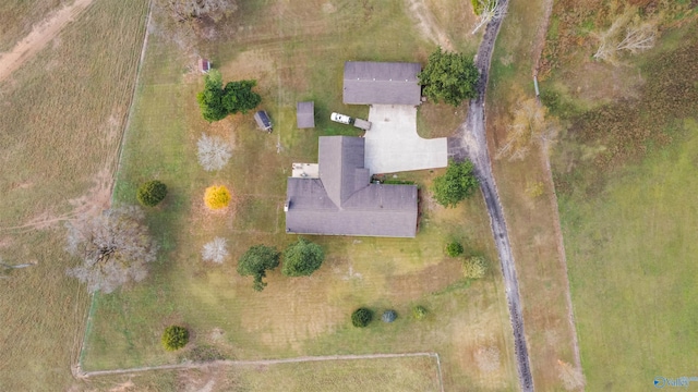 bird's eye view featuring a rural view