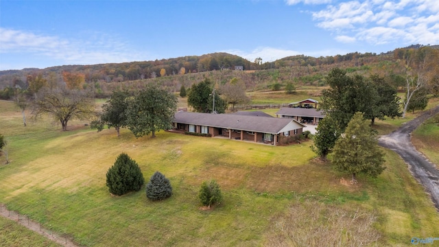 drone / aerial view with a rural view