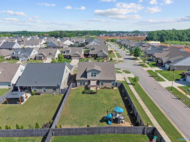 aerial view with a residential view