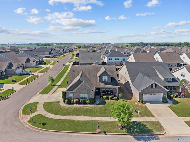 aerial view with a residential view