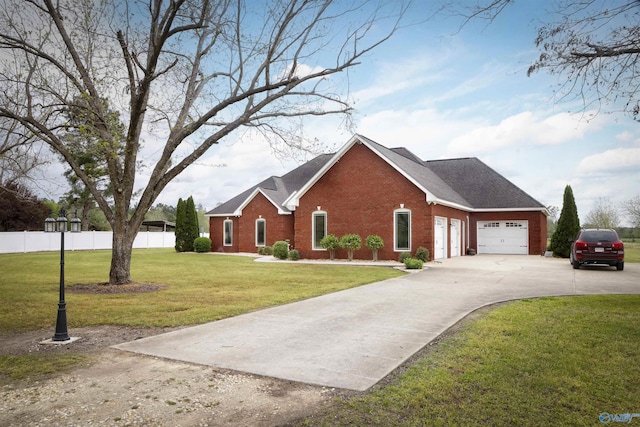 view of front of property with brick siding, an attached garage, and concrete driveway