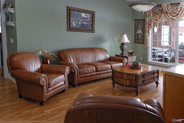 living area featuring wood finished floors