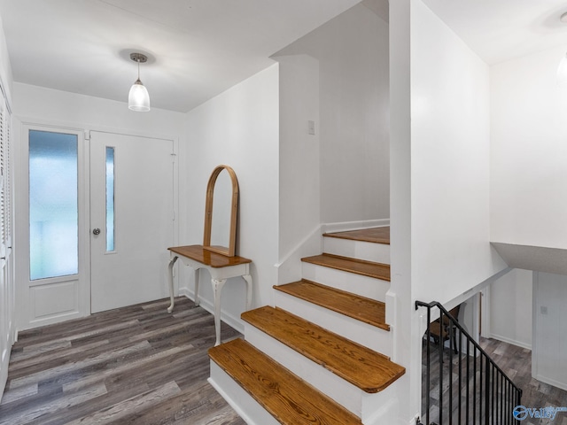 entryway featuring dark hardwood / wood-style flooring