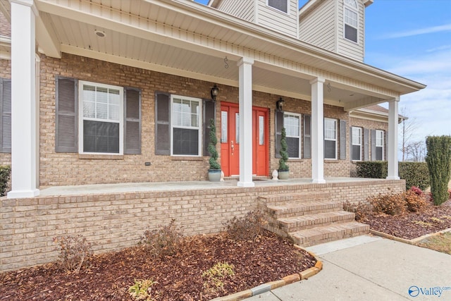 entrance to property with a porch