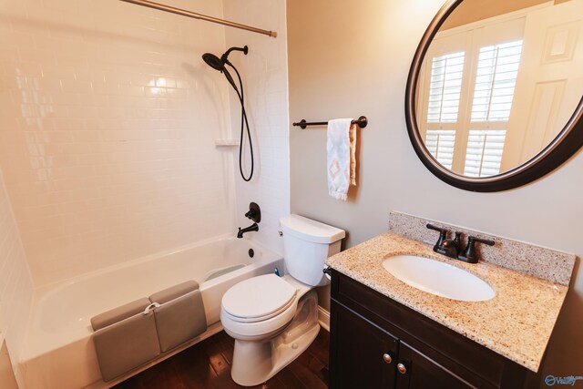 235 Inverness Dr Unit 235, Huntsville, AL 35802 - full bath featuring toilet, vanity, wood finished floors, and shower / bathing tub combination
