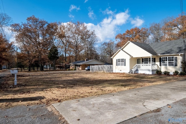 exterior space with a porch