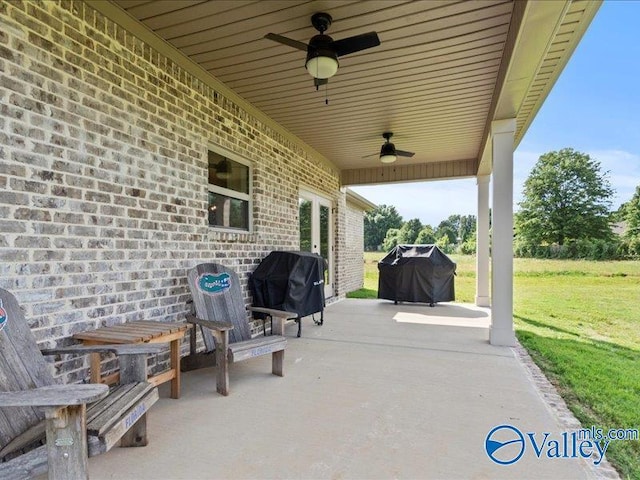 23819 Justin Brent Cir, Elkmont, AL 35620 - view of patio / terrace featuring area for grilling and ceiling fan