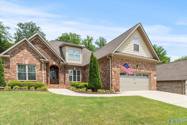 29241 Carnaby Ln, Toney, AL 35773 - craftsman inspired home featuring brick siding, driveway, roof with shingles, and a front lawn