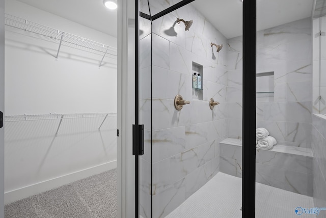 bathroom featuring an enclosed shower