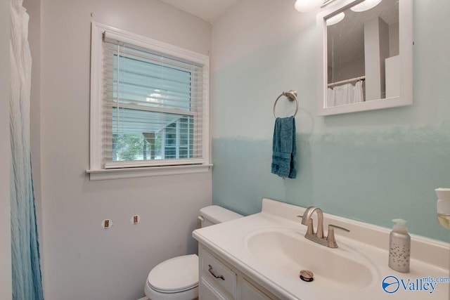 bathroom with toilet and vanity