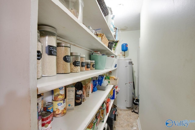 pantry featuring water heater