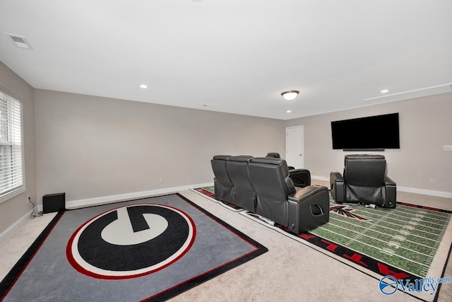 114 Burdine St, New Market, AL 35761 - carpeted living area featuring baseboards and recessed lighting