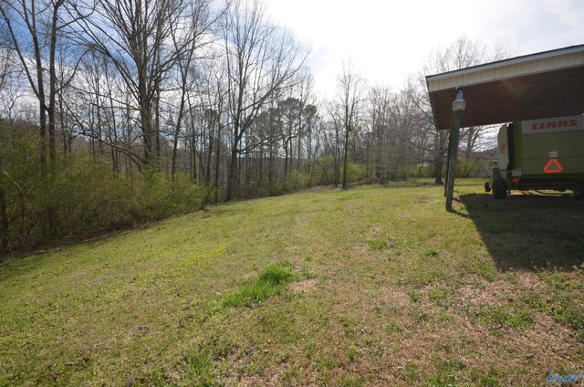 view of yard with a carport