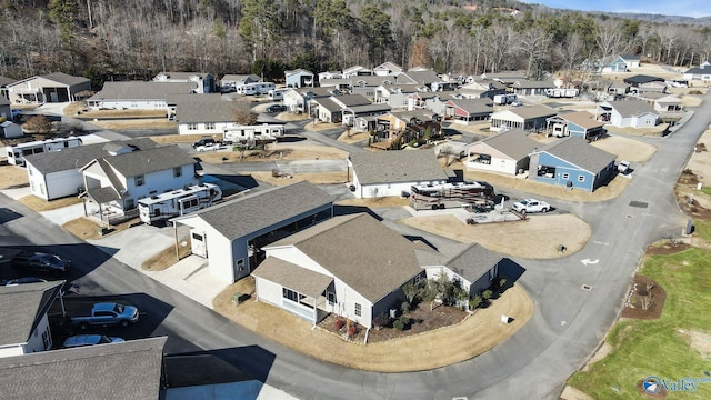 drone / aerial view with a residential view