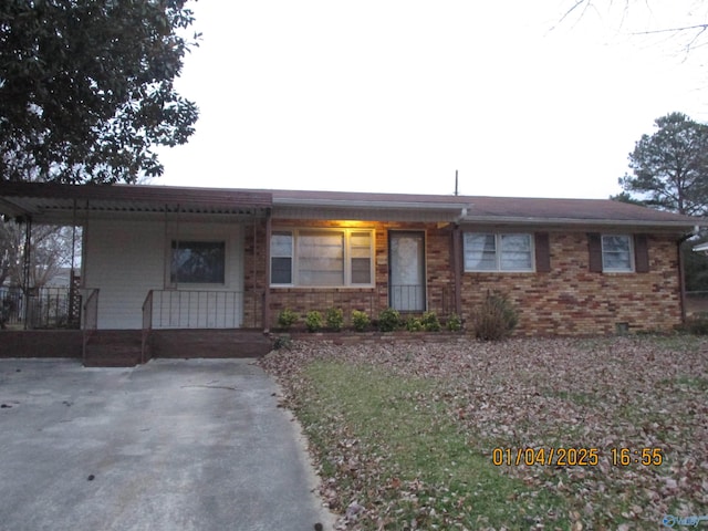 view of single story home